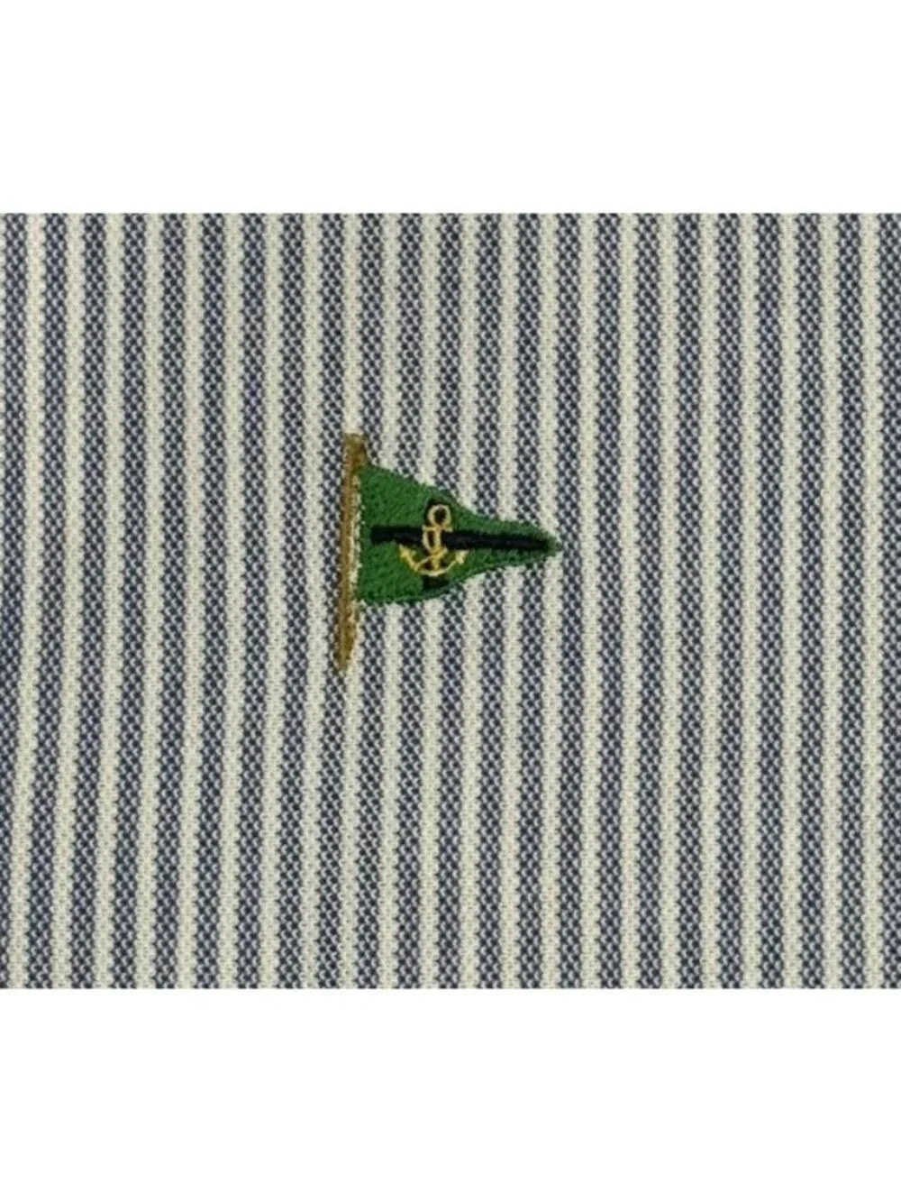 Ralph Lauren Mens Striped Knit Oxford Polo Shirt Sz M Embroidered Flags Nautical